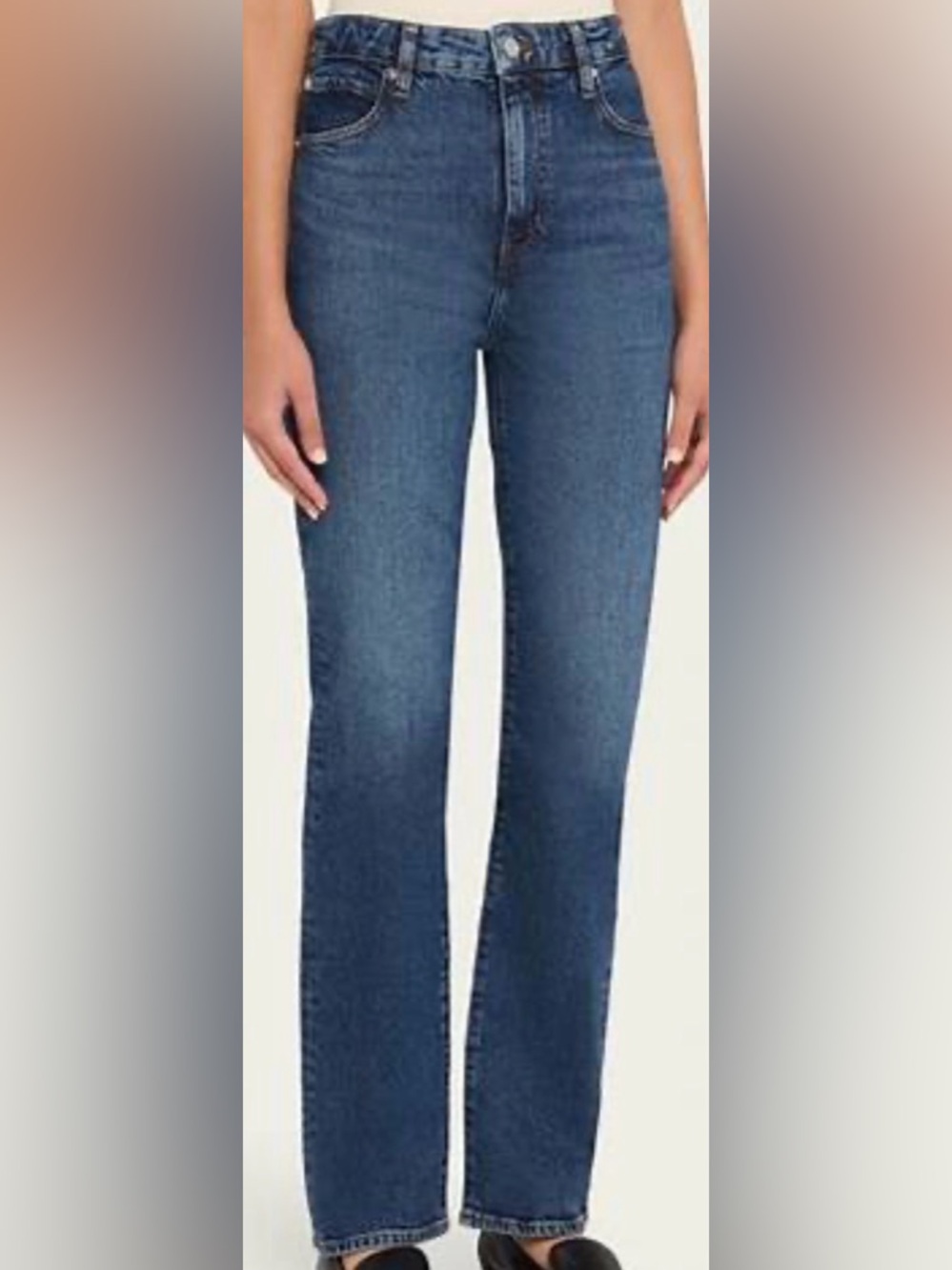 Frame Denim High-Rise Straight Jeans in Archie